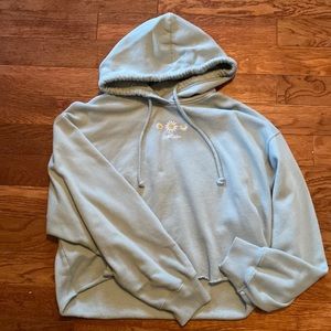 Light blue Hollister cropped hoodie